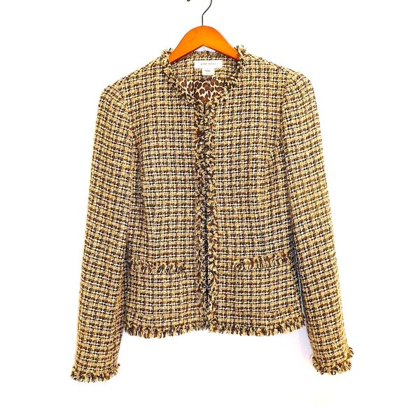 Tweed Collarless Blazer - Picture 2 of 4